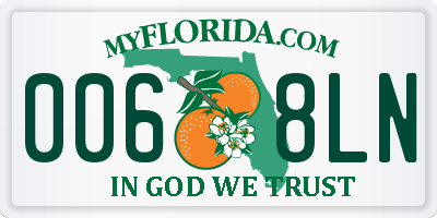FL license plate 0068LN
