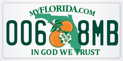 FL license plate 0068MB