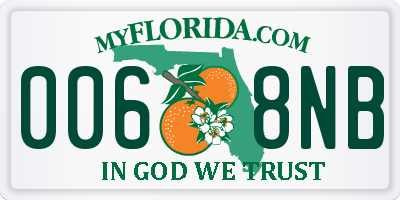 FL license plate 0068NB