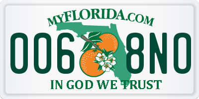 FL license plate 0068NO