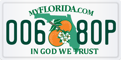 FL license plate 0068OP