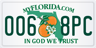 FL license plate 0068PC