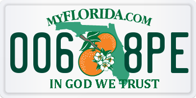 FL license plate 0068PE