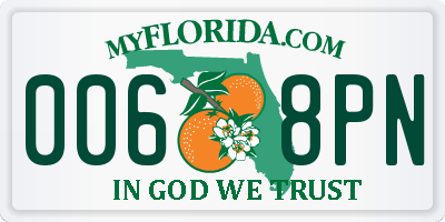 FL license plate 0068PN
