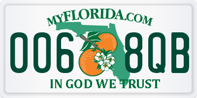 FL license plate 0068QB