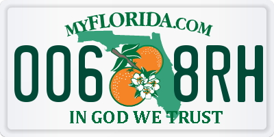 FL license plate 0068RH