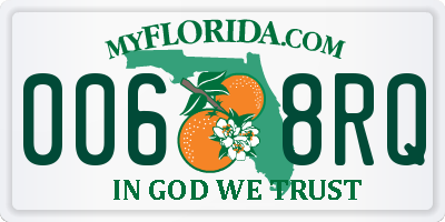 FL license plate 0068RQ