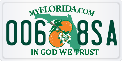 FL license plate 0068SA
