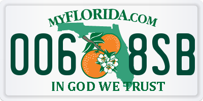 FL license plate 0068SB
