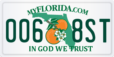 FL license plate 0068ST