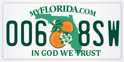 FL license plate 0068SW