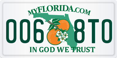 FL license plate 0068TO