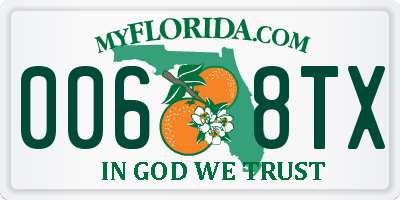 FL license plate 0068TX