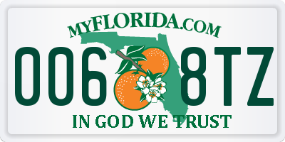 FL license plate 0068TZ