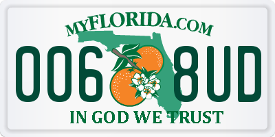 FL license plate 0068UD