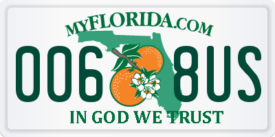 FL license plate 0068US