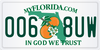 FL license plate 0068UW