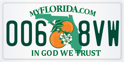 FL license plate 0068VW