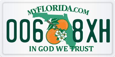 FL license plate 0068XH