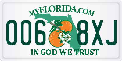 FL license plate 0068XJ