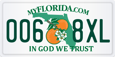 FL license plate 0068XL