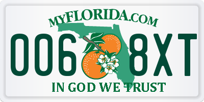 FL license plate 0068XT