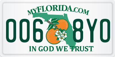 FL license plate 0068YO