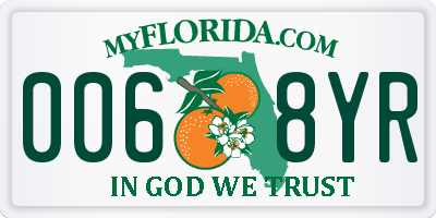 FL license plate 0068YR