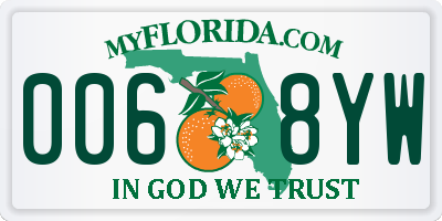FL license plate 0068YW
