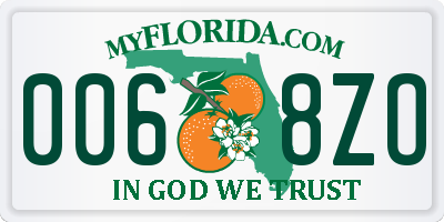 FL license plate 0068ZO