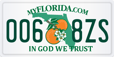 FL license plate 0068ZS
