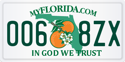 FL license plate 0068ZX