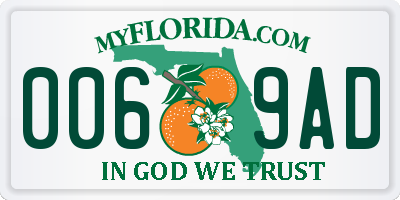 FL license plate 0069AD