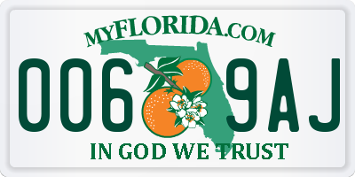 FL license plate 0069AJ