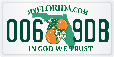 FL license plate 0069DB