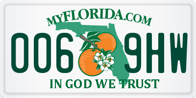 FL license plate 0069HW