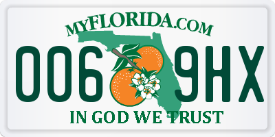 FL license plate 0069HX
