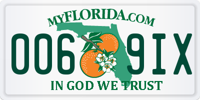 FL license plate 0069IX