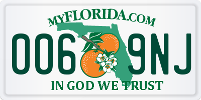 FL license plate 0069NJ