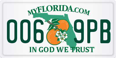 FL license plate 0069PB