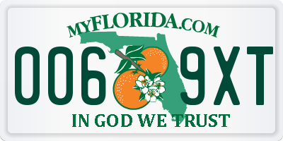 FL license plate 0069XT