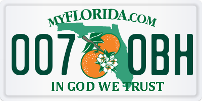 FL license plate 0070BH