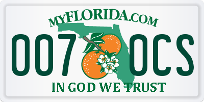 FL license plate 0070CS