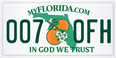 FL license plate 0070FH