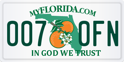 FL license plate 0070FN