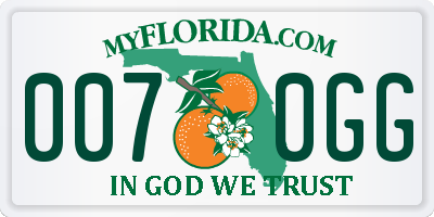 FL license plate 0070GG