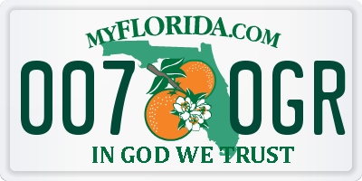 FL license plate 0070GR