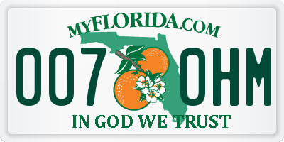 FL license plate 0070HM