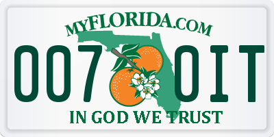 FL license plate 0070IT