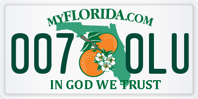 FL license plate 0070LU